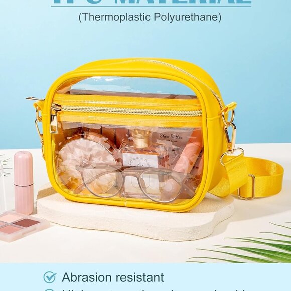 Multicolored Adjustable Clear Crossbody Bags - Perfect for Concerts & Sports - Picture 5 of 6